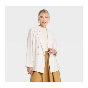 A New Day Women's Essential Blazer Cream XS
